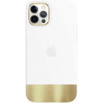 Защитен кейс с метална долна част за iPhone 11 Pro Max - бял
