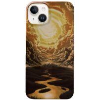 Лъскав кейс с нарисуван мотив за iPhone 14 - небе