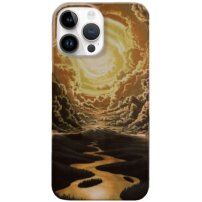Лъскав кейс с нарисуван мотив за iPhone 14 Pro - небе