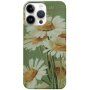 Лъскав кейс с нарисуван мотив за iPhone 14 Pro Max - маргаритки