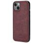 DG.MING 2в1 сваляем флип калъф за iPhone 14 - винено червено