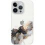 Прозрачен кейс с мраморен мотив за iPhone 14 Pro Max - сив