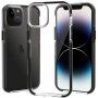 Прозрачен кейс с пъстра рамка от мека пластмаса за iPhone 14 Plus - черен