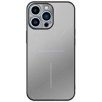 R-Just алуминиев кейс със защита на лещата на камерата за iPhone 14 Pro Max - сребърен