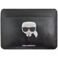 Karl Lagerfeld Head Embossed калъф за MacBook до 16" - черна