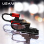 USAMS адаптер с два lightning конектора за iPhone - черна