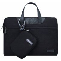 Cartinoe елегантна чанта с малко портмоне за MacBook до 16" - черна