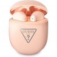 Guess True Wireless Triangle Logo безжични слушалки за Apple устройства - розова