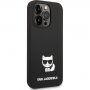 Karl Lagerfeld Choupette силиконов кейс за iPhone 14 Pro - черен