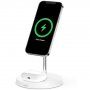 BELKIN BOOST CHARGE PRO 2в1 стойка за зареждане 15W с MagSafe за iPhone / Airpods - бял