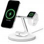 BELKIN BOOST CHARGE PRO 3в1 стойка за зареждане 15W с MagSafe - бяла