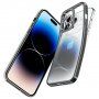 Spigen Optik Crystal прозрачен кейс с метална рамка за iPhone 14 Pro Max - сребърен
