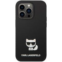 Karl Lagerfeld Choupette силиконов кейс за iPhone 14 Pro - черен