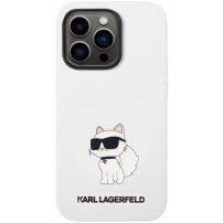 Karl Lagerfeld Choupette NFT силиконов кейс за iPhone 14 Pro Max - бял