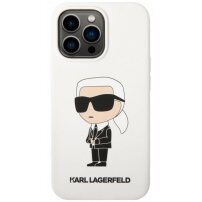 Karl Lagerfeld Ikonik NFT силиконов кейс за iPhone 13 Pro Max - бял