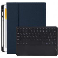 Калъф със клавиатура, тъчпад и място на Apple Pencil за iPad 10,2" (2019-2021) / Air 3 (2019) / Pro 10,5" - тъмносин