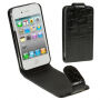 Сгъваем калъф за iPhone 4 / 4S с мотива на крокодилска кожа - черен