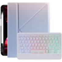 Калъф със цветна подсветка на клавиатура и място за Apple Pencil за iPad 9,7" (2017/2018) / Air 1 / 2 / Pro 9,7" - лилаво