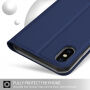 Флип калъф със стойка за iPhone XS Max - тъмносиня