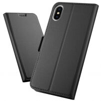 Флип калъф със стойка за iPhone XS Max - черна