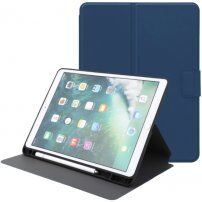Калъф от PU кожа със стойка и място за Apple Pencil за iPad 9,7" (2017/2018) / Air 1 / 2 / Pro 9,7" - тъмно син