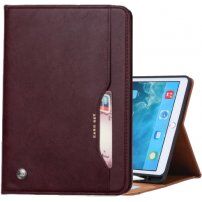 Калъф тип портмоне с място за Apple Pencil и карти за iPad 9,7" (2017/2018) / Air 1 / 2 / Pro 9,7" - винено червен