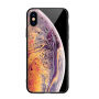 NXE кейс със стъклена задна страна за iPhone XS Max - оранжева планета