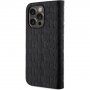 Karl Lagerfeld Saffiano Monogram флип калъф за iPhone 14 Pro - черно