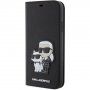 Karl Lagerfeld Saffiano Karl and Choupette NFT флип калъф за iPhone 11 - черно