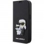 Karl Lagerfeld Saffiano Karl and Choupette NFT флип калъф за iPhone 13 Pro Max - черно