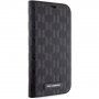 Karl Lagerfeld Saffiano Monogram флип калъф за iPhone 12 / 12 Pro - черно