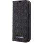 Karl Lagerfeld Saffiano Monogram флип калъф за iPhone 13 Pro Max - черно