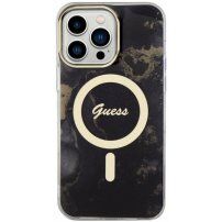 Guess Marble IML кейс с MagSafe за iPhone 13 Pro Max - черен