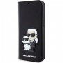 Karl Lagerfeld Saffiano Karl and Choupette NFT флип калъф за iPhone 14 - черно