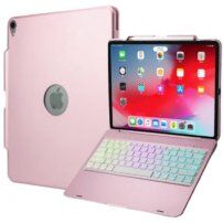 Калъф с клавиатура с подсветка и стойка за Apple Pencil за iPad Pro 12,9" (2018/2020) - розов