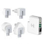 Зарядно / външна батерия 6700mAh със сменяеми щепсели (AU / UK / US / EU) и безжично зареждане