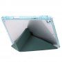 Калъф с прозрачна задна страна и оригами стойка за iPad 10,2" (2019-2021) / Air 3 (2019) / Pro 10,5" - петролено сив