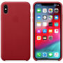 Оригинален Apple кожен калъф за iPhone XS Max - червена
