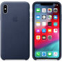 Оригинален Apple кожен калъф за iPhone XS Max - полунощно синя