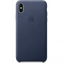 Оригинален Apple кожен калъф за iPhone XS Max - полунощно синя