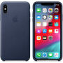 Оригинален Apple кожен калъф за iPhone XS Max - полунощно синя