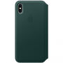 Оригинален Apple Folio кожен калъф за iPhone XS Max - борово зелена