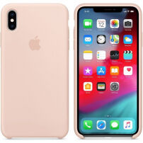 Оригинален Apple силиконов кейс за iPhone XS Max - пясъчно розово