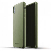 Mujjo Full Leather калъф за iPhone XS Max - olivová