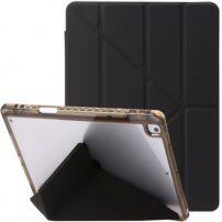 Калъф с прозрачна задна страна и оригами стойка за iPad 10,2" (2019-2021) / Air 3 (2019) / Pro 10,5" - черно