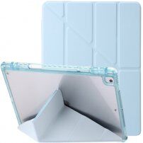 Калъф с прозрачна задна страна и оригами стойка за iPad 10,2" (2019-2021) / Air 3 (2019) / Pro 10,5" - синьо