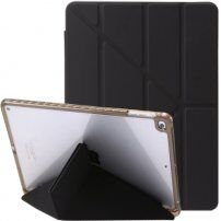 Калъф с прозрачна задна страна и оригами стойка за iPad 9,7" (2017/2018) / Air 1 / 2 / Pro 9,7" - черно