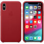 Оригинален Apple кожен калъф за iPhone XS - червена