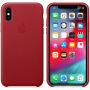 Оригинален Apple кожен калъф за iPhone XS - червена