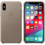 Оригинален Apple кожен калъф за iPhone XS - цвят на дим